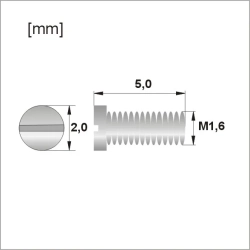 Śrubki - M1.6 / dł. 5,00mm / gł. 2,00mm