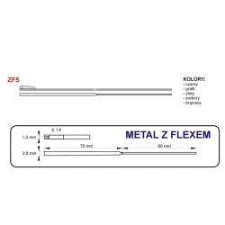 ZF5 - Zausznik metalowy z fleksem - srebrny