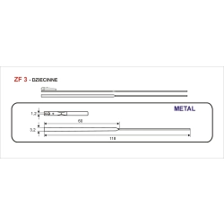 ZF3 - Zausznik z flexem, metalowy, dziecinny